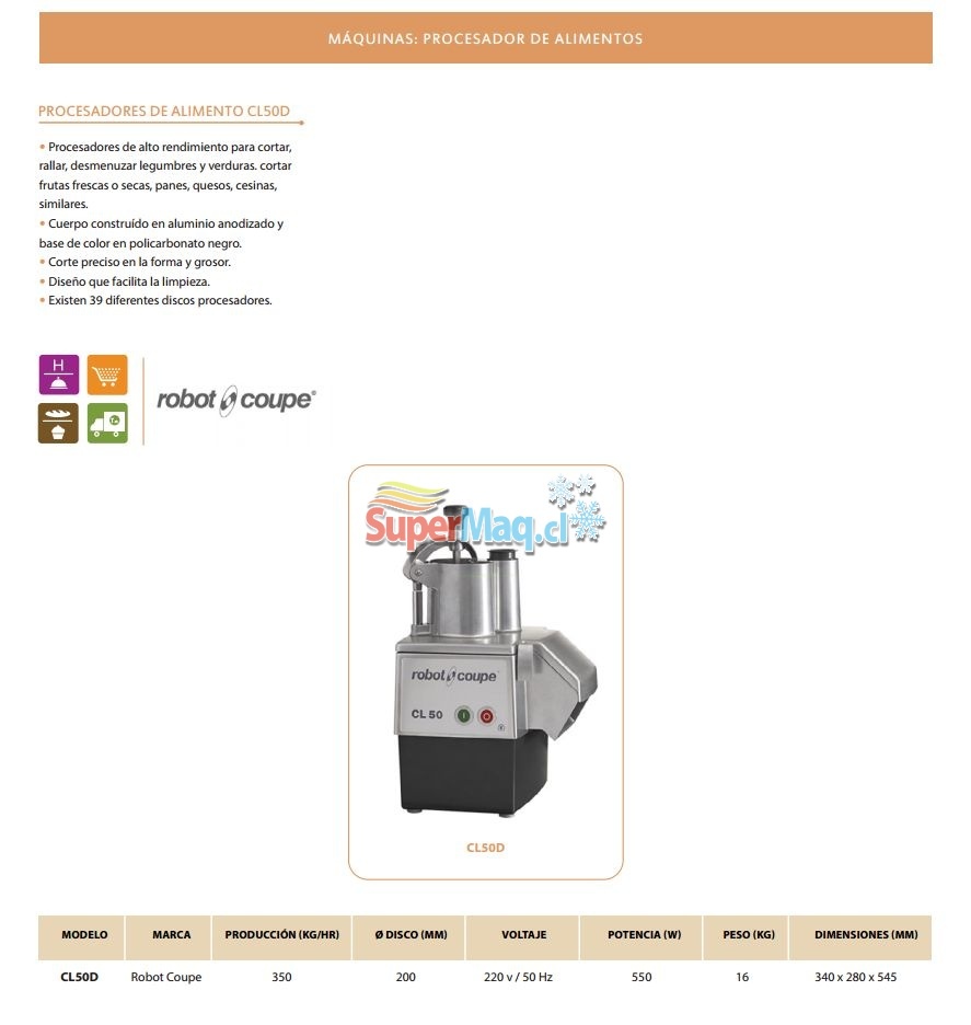 Procesador de Alimentos Robot Coupe CL50D : Refrigeracion