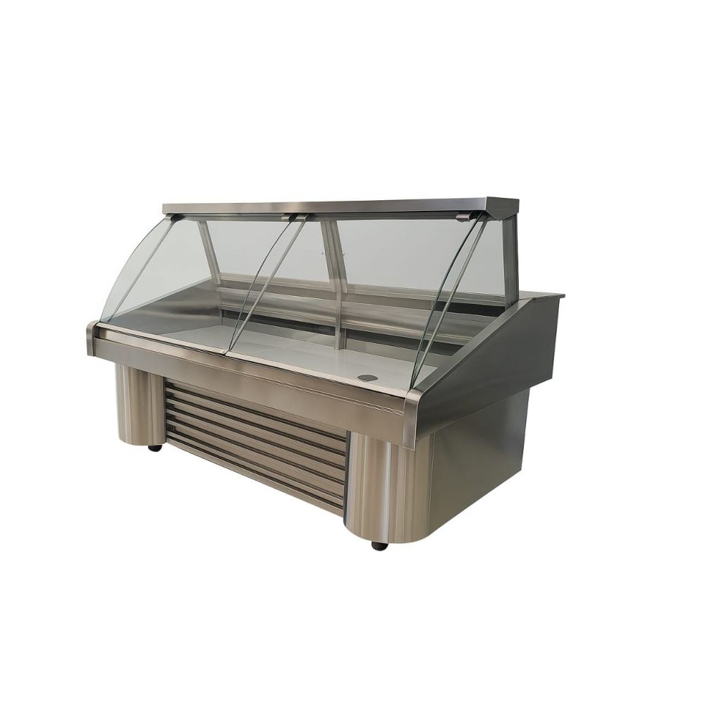 Vitrina carnicera vidrio curvo Pata Pilar de 2.50 Mt : Refrigeracion